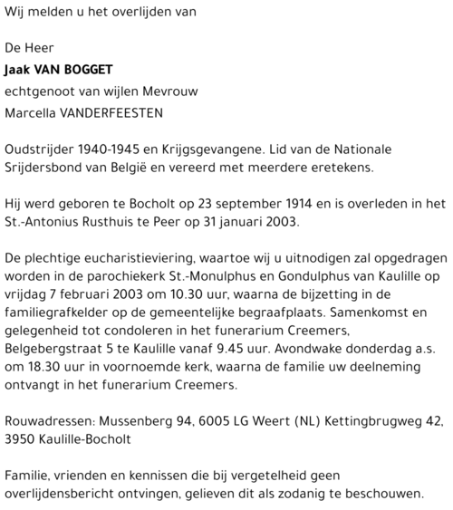 Jaak Van Bogget
