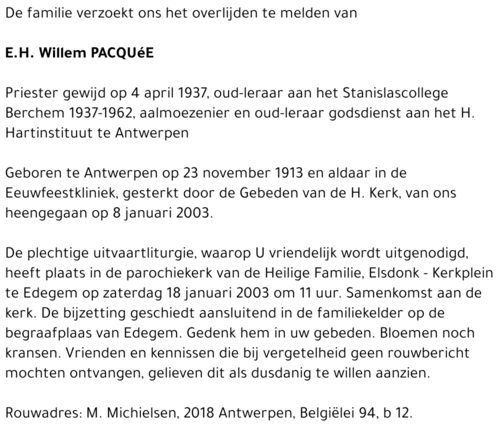 WILLEM PACQUE