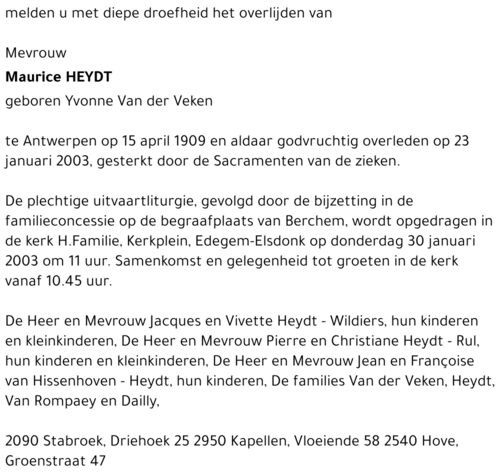 Yvonne Van der Veken