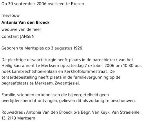 Antonia Van den Broeck