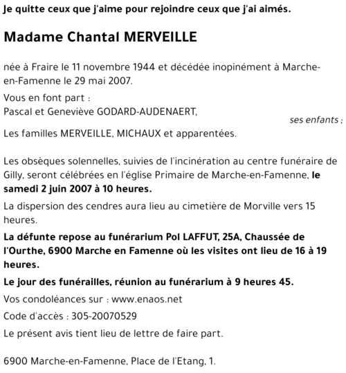 Chantal MERVEILLE
