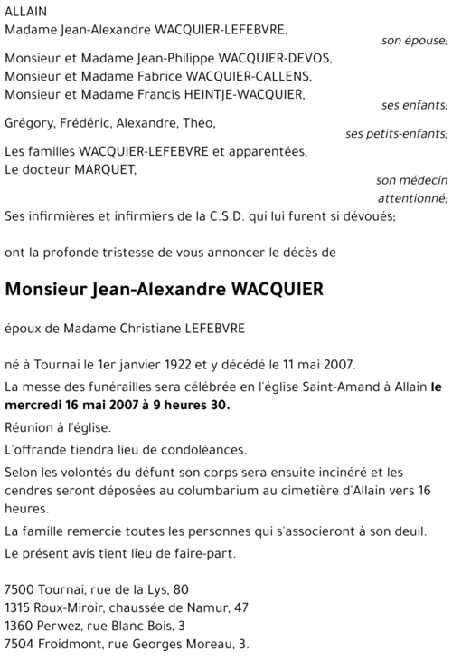 Jean-Alexandre WACQUIER