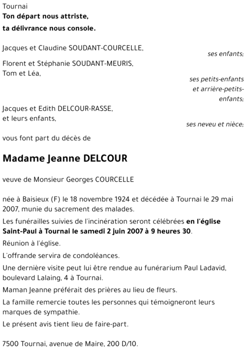 Jeanne DELCOUR