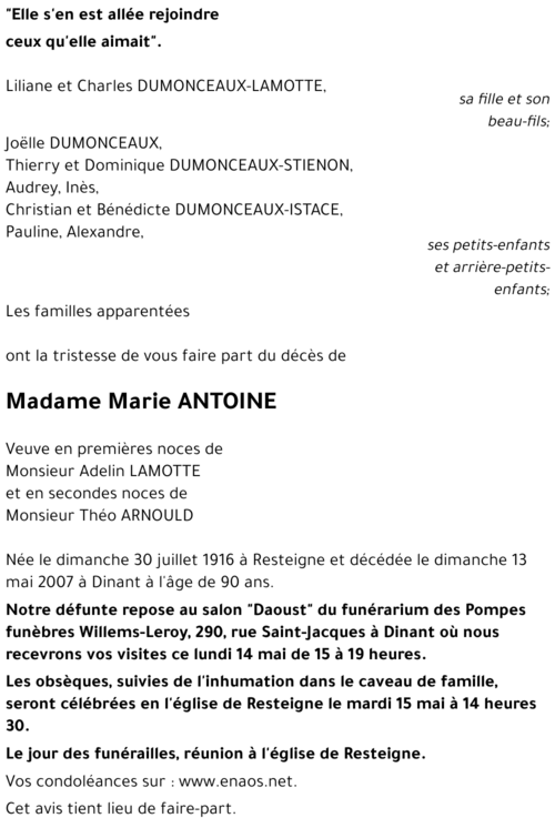 Marie ANTOINE