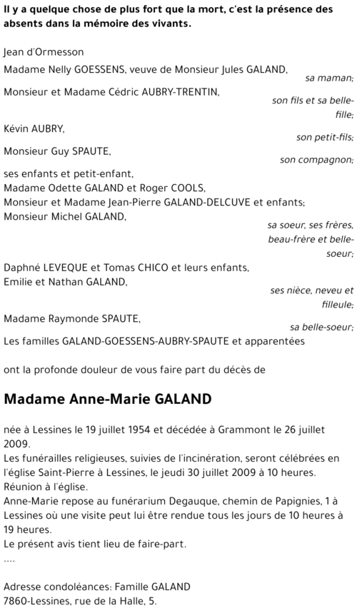 Anne-Marie GALAND