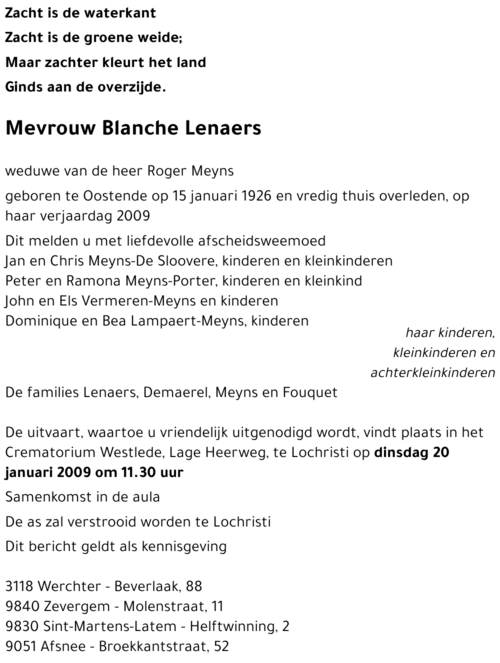 Blanche Lenaers