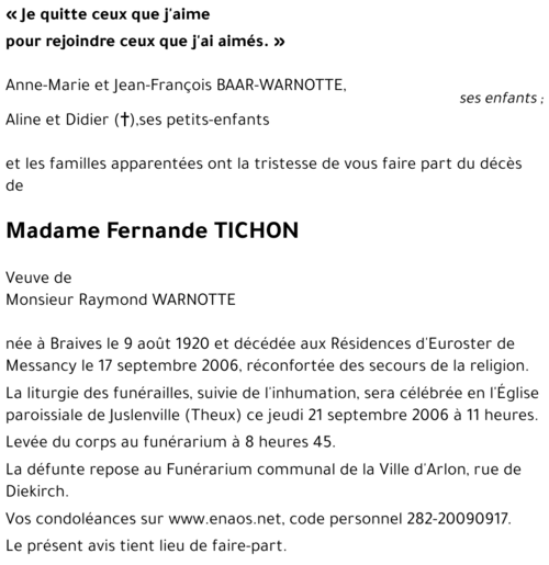 Fernande TICHON