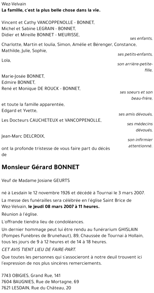 Gérard BONNET