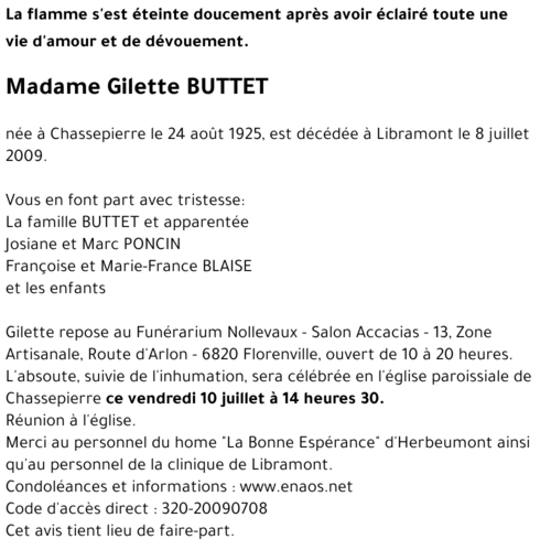 Gilette BUTTET