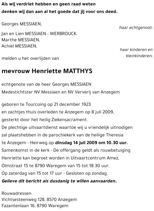 Henriette MATTHYS