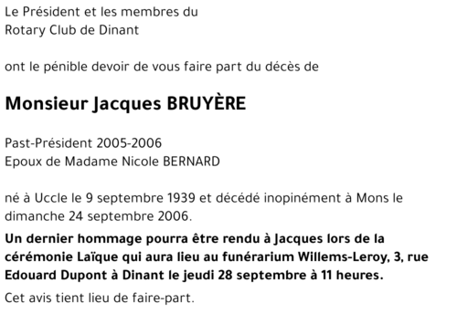 Jacques BRUYÈRE