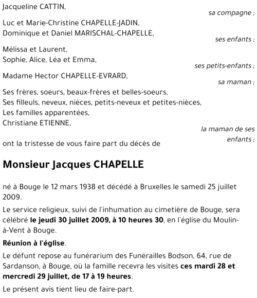 Jacques CHAPELLE