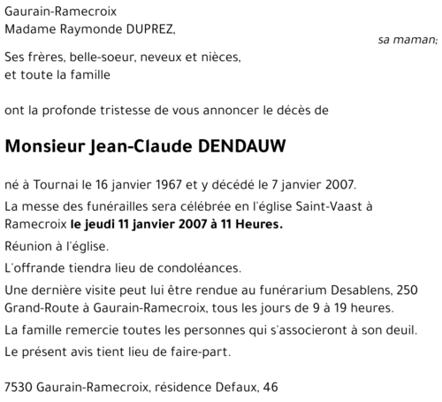 Jean-Claude DENDAUW