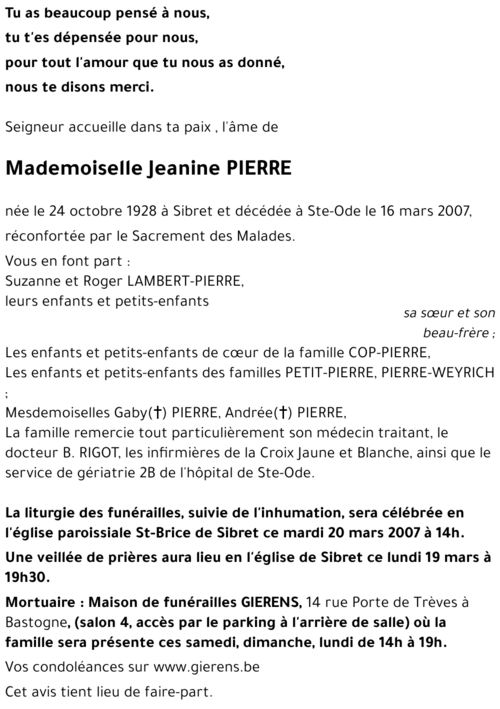 Jeanine PIERRE
