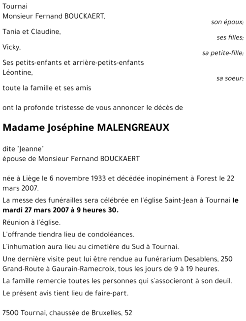 Joséphine MALENGREAUX