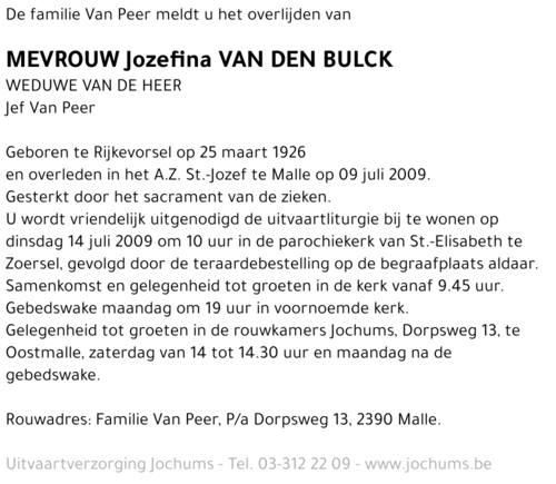 Jozefina Van Den Bulck