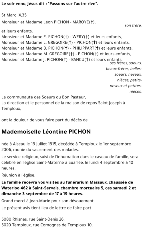 Léontine PICHON