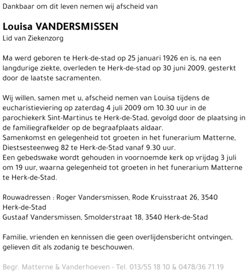 Louisa Vandersmissen