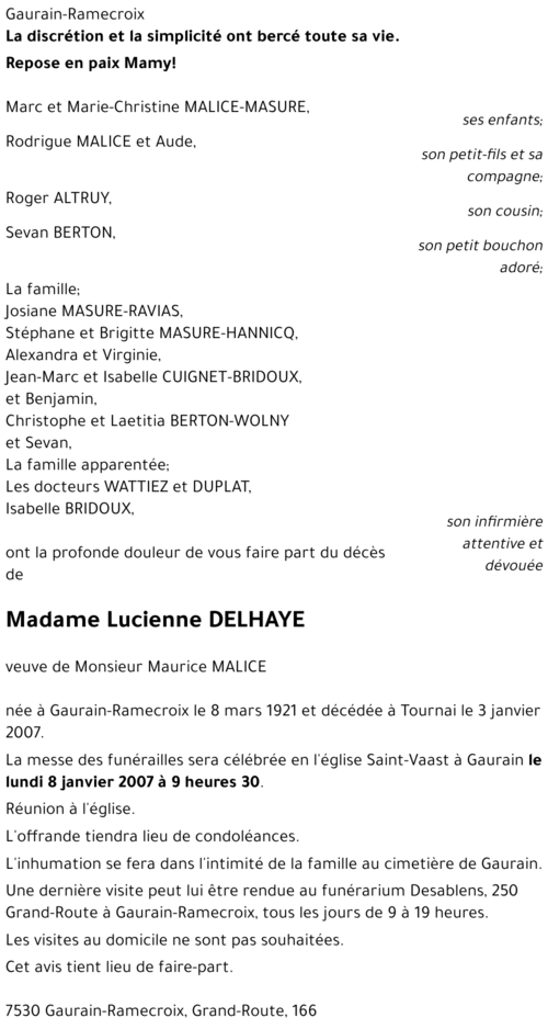 Lucienne DELHAYE