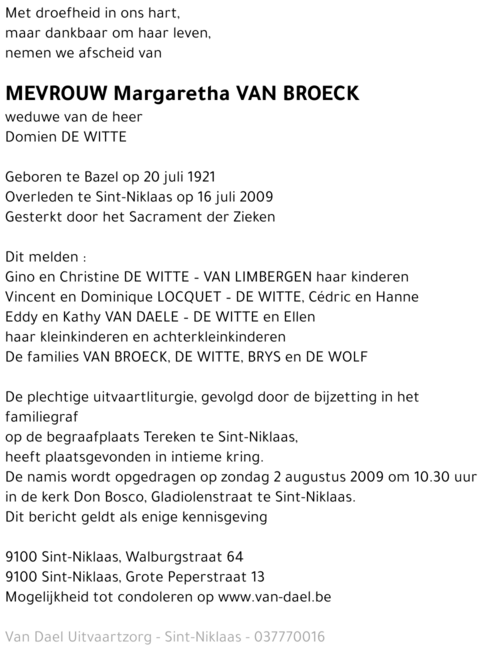 Margaretha Van Broeck