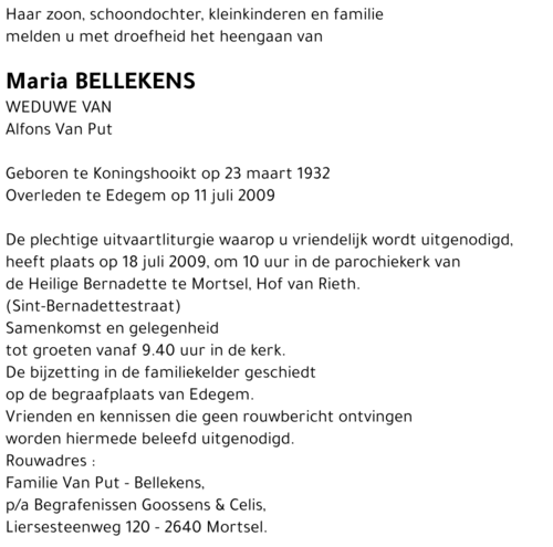 Maria Bellekens