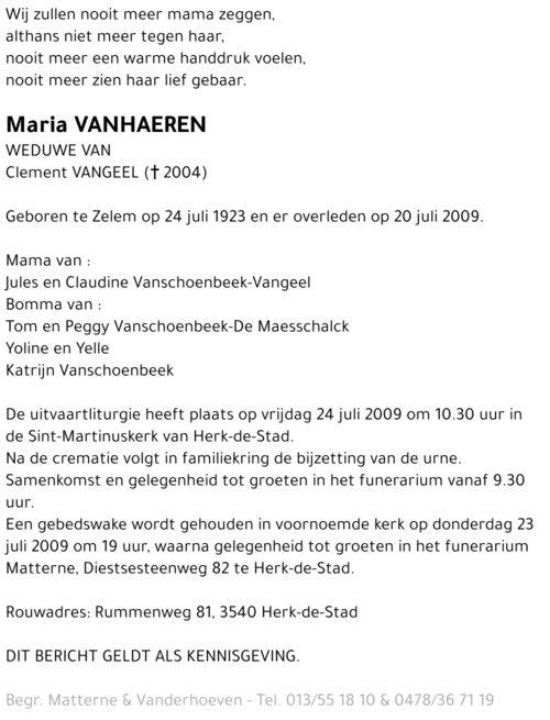 Maria Vanhaeren