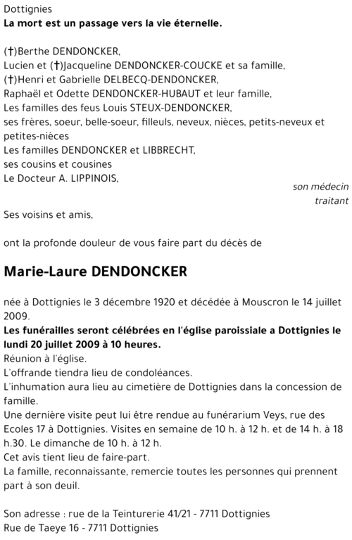 Marie-Laure DENDONCKER