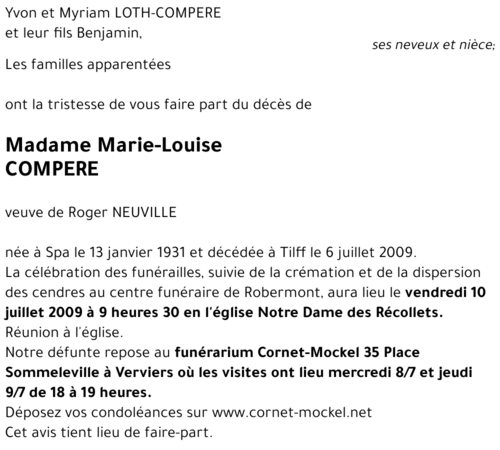 Marie-Louise COMPERE