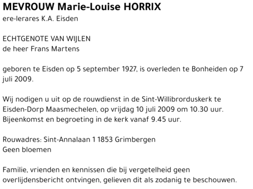 Marie-Louise Horrix