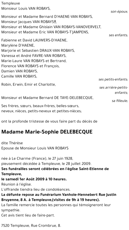 Marie-Sophie DELEBECQUE