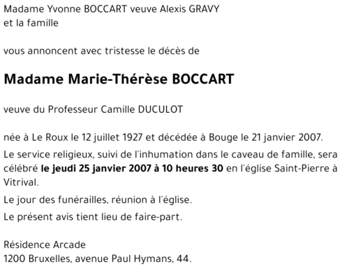 Marie-Thérèse BOCCART