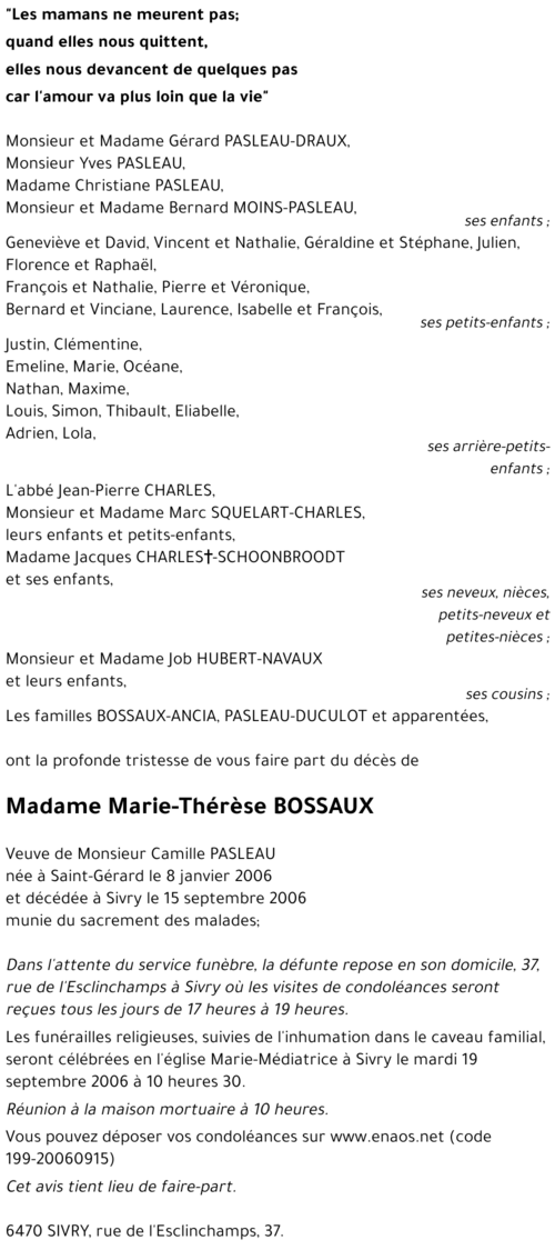 Marie-Thérèse BOSSAUX