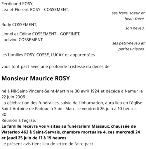 Maurice ROSY