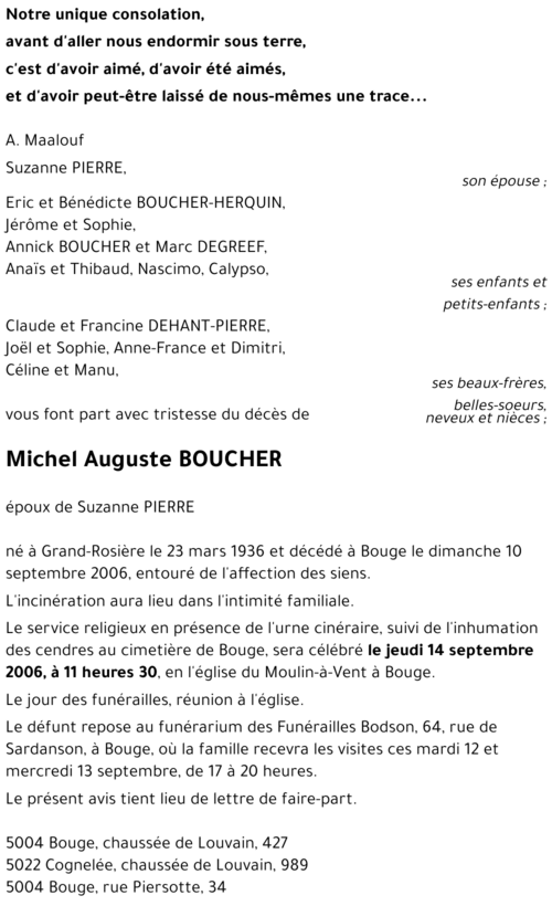 Michel Auguste BOUCHER