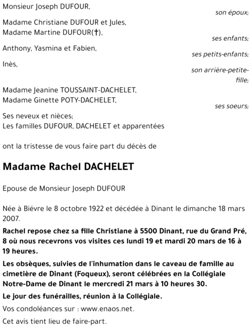 Rachel DACHELET