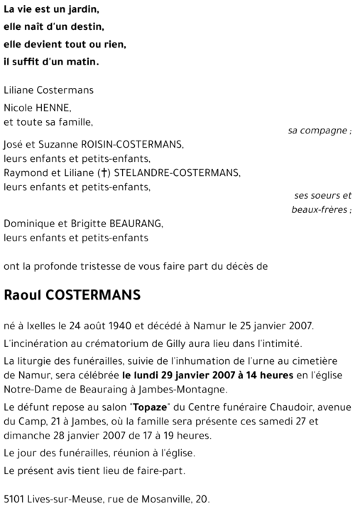 Raoul COSTERMANS
