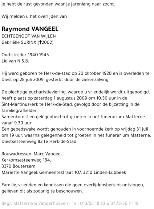 Raymond Vangeel
