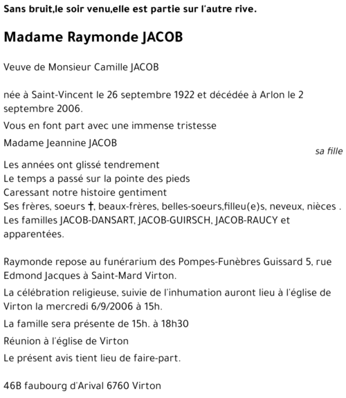 Raymonde JACOB