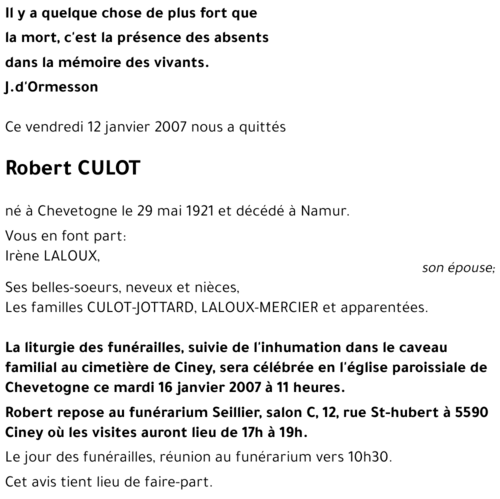Robert CULOT