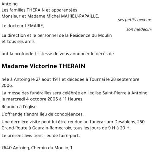Victorine THERAIN