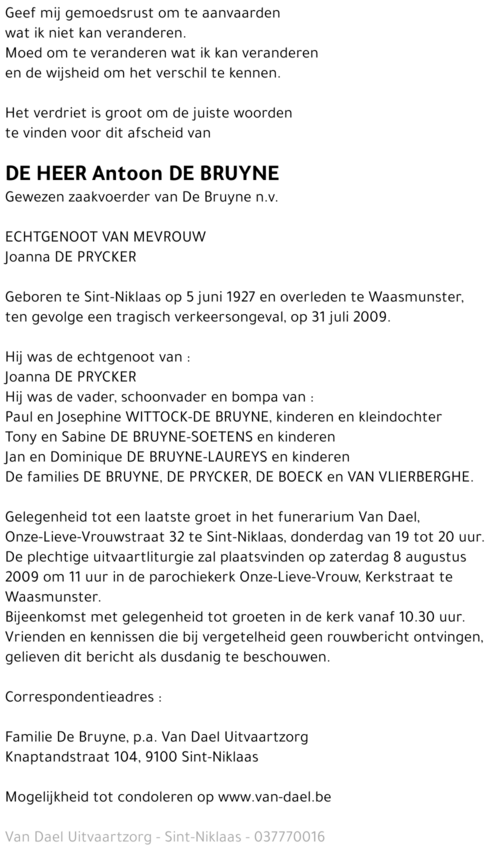 Antoon De Bruyne