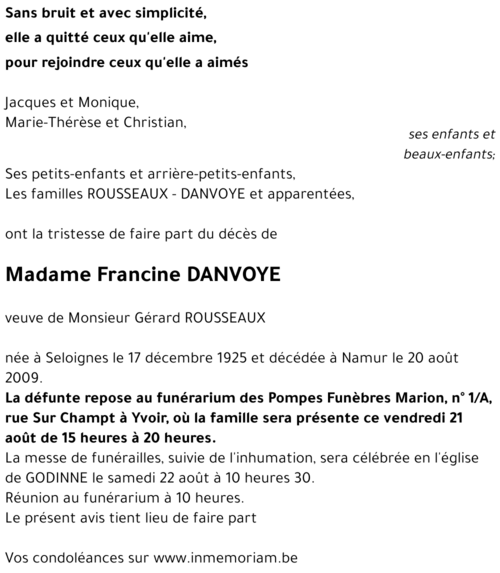 Francine DANVOYE