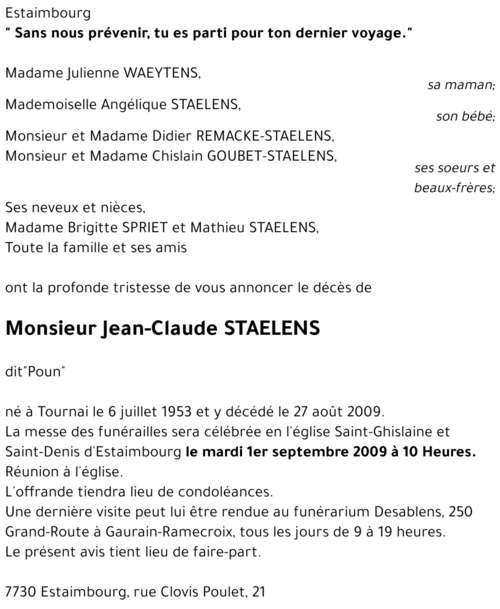 Jean-Claude STAELENS