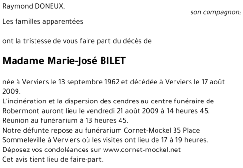 Marie-José BILET