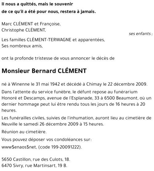 Bernard CLÉMENT