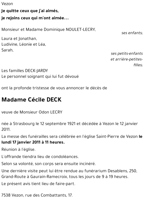 Cécile DECK