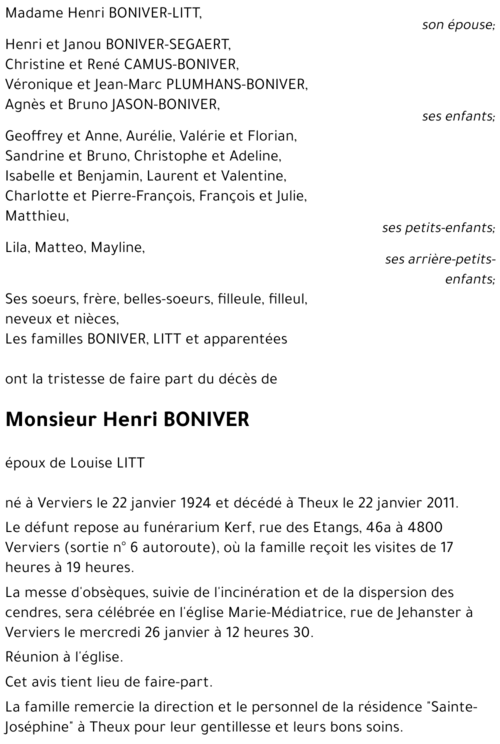 Henri BONIVER