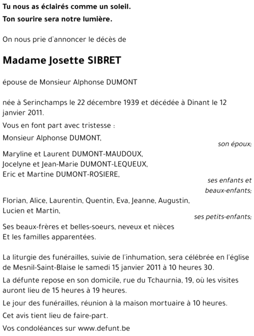 Josette SIBRET
