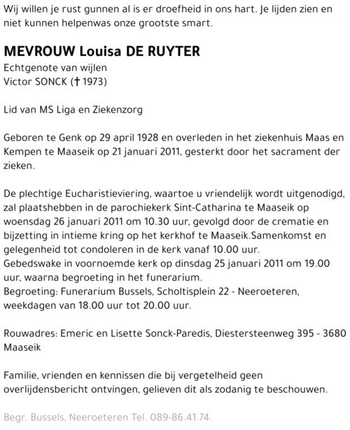Louisa De Ruyter