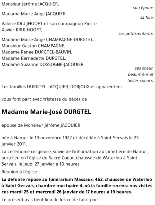 Marie-José DURGTEL